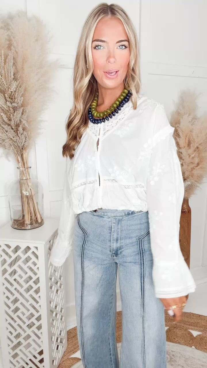 The Heirloom Embroidered Blouse-White
