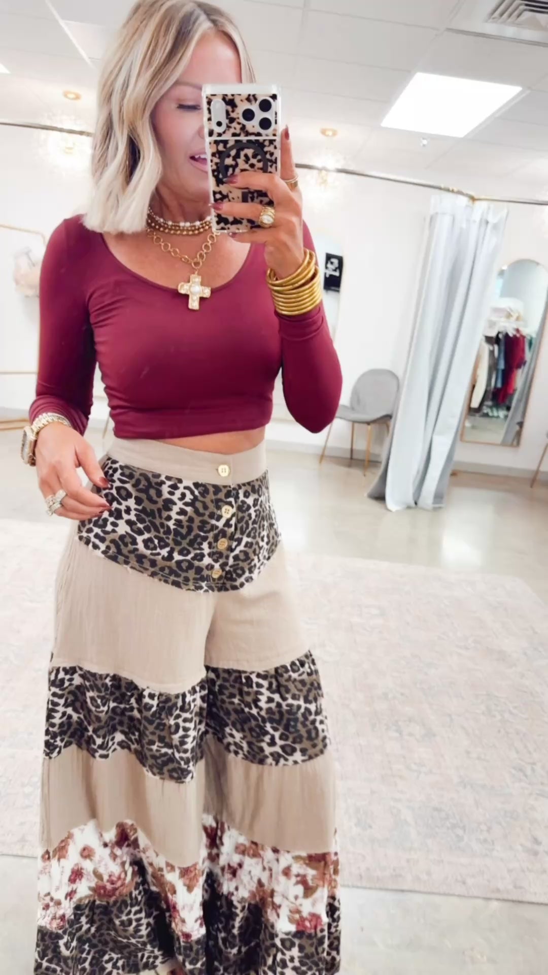 Basic Long Sleeve Scoop Neck Top-Burgundy