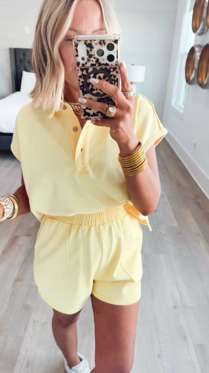 Brooke Shorts Set-Yellow