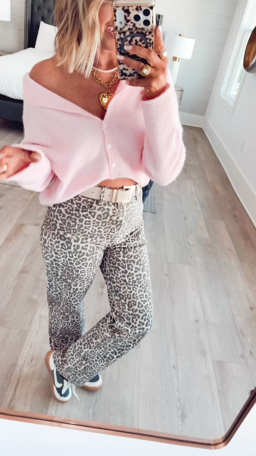 Leopard High Rise Dad Jean