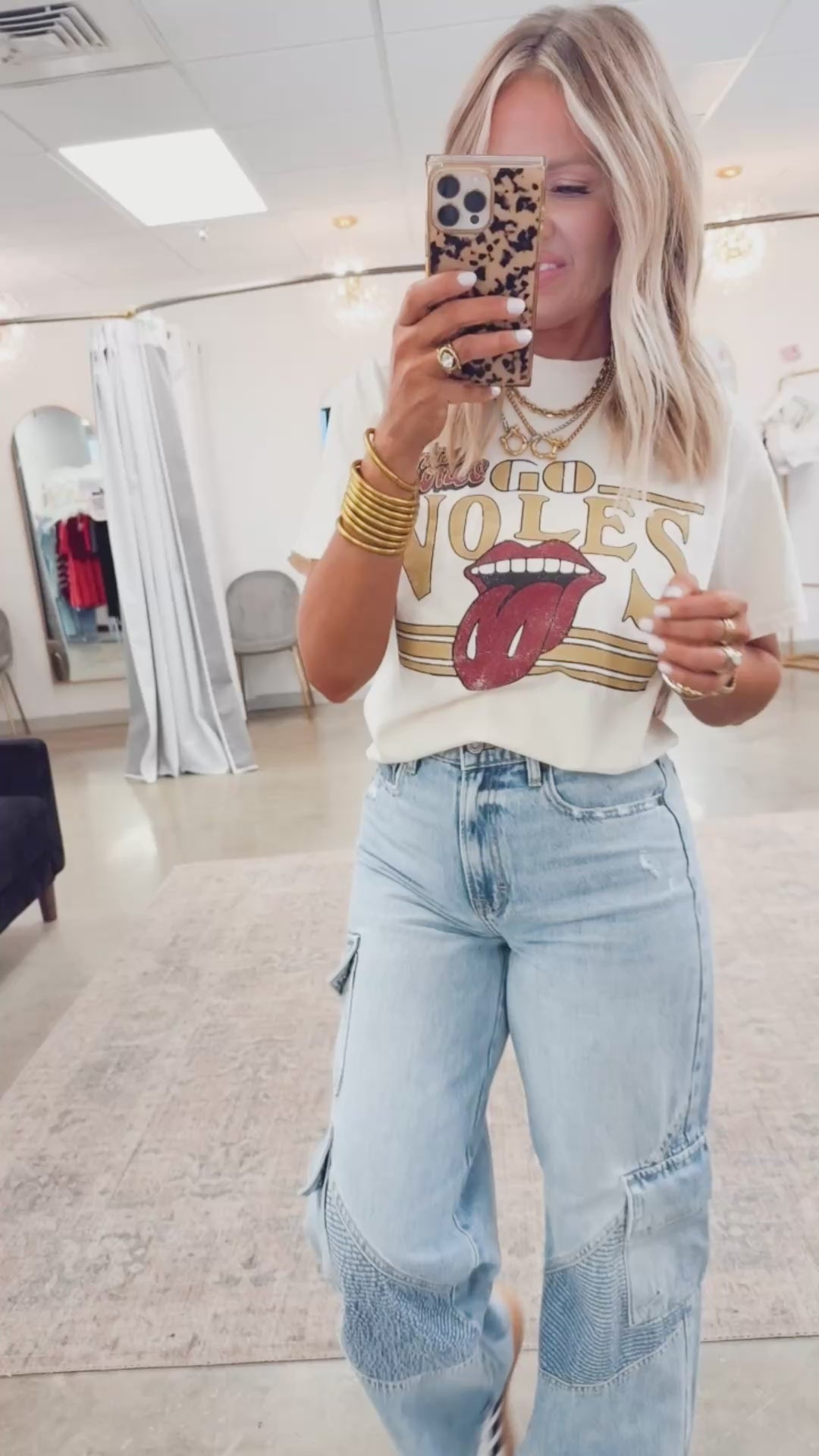 Rolling Stones Go Seminoles Thrifted Tee