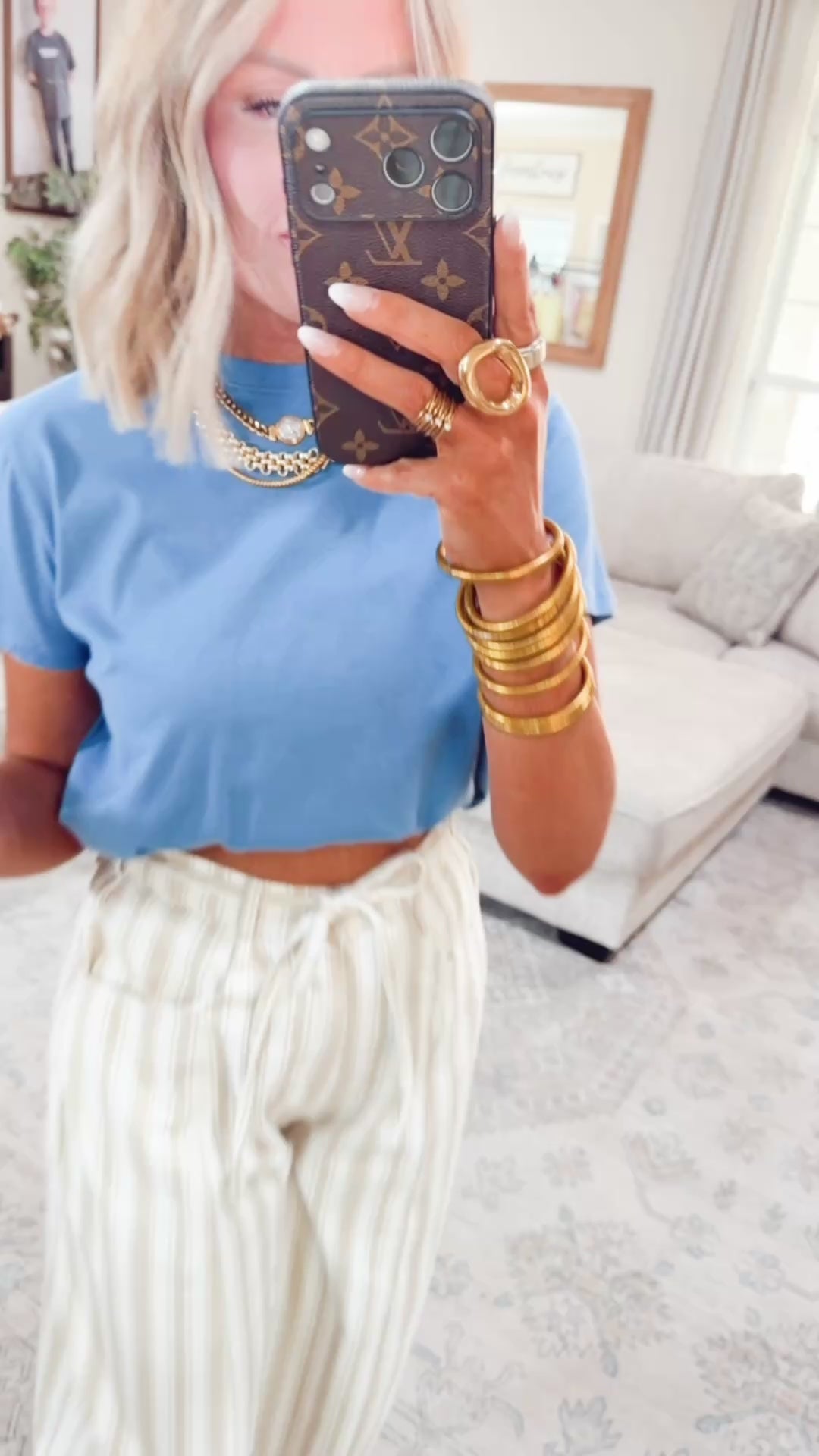 Classic Relaxed Crop Tee-Blue
