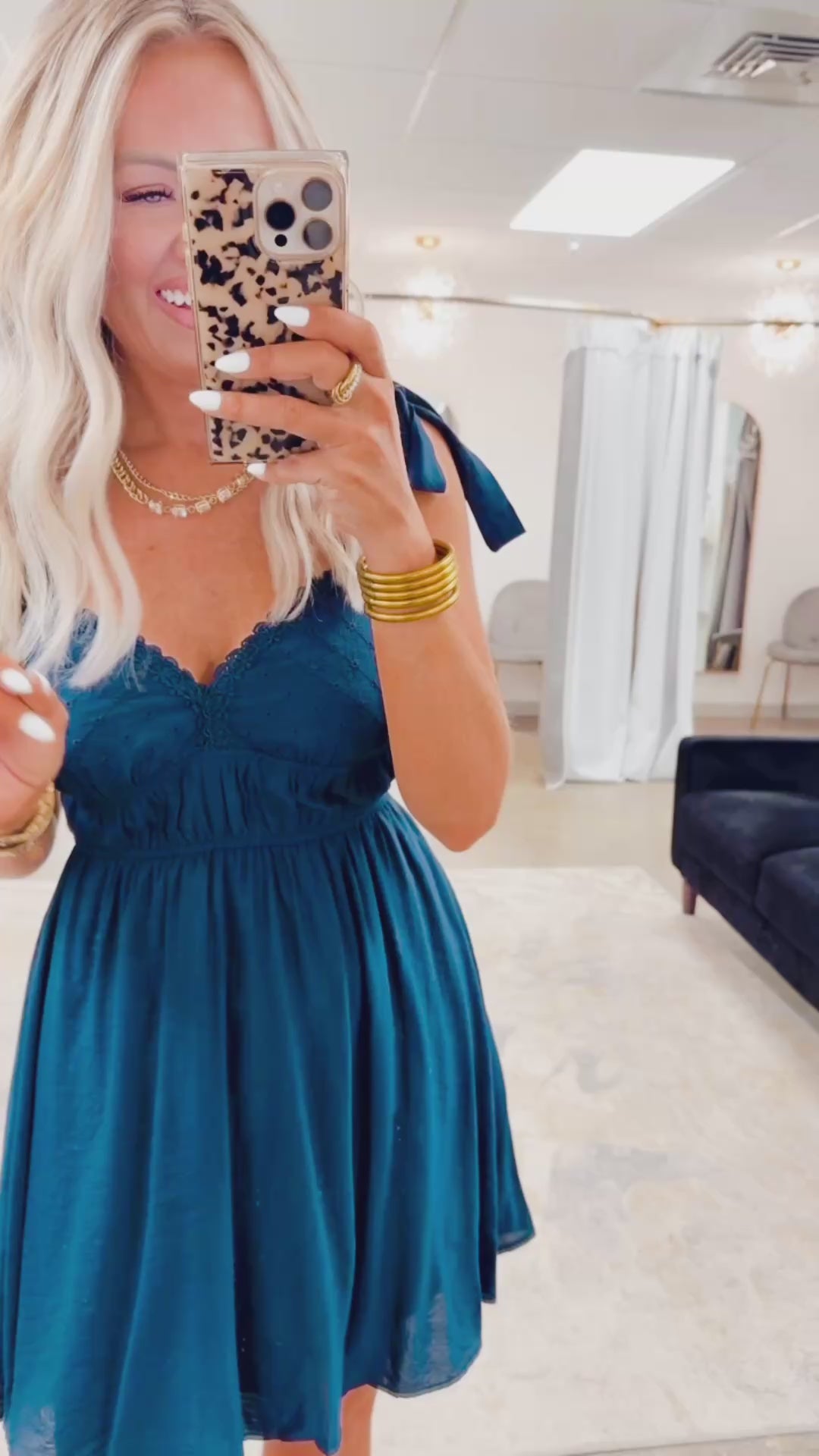 Cabana Days Mini Dress-Navy