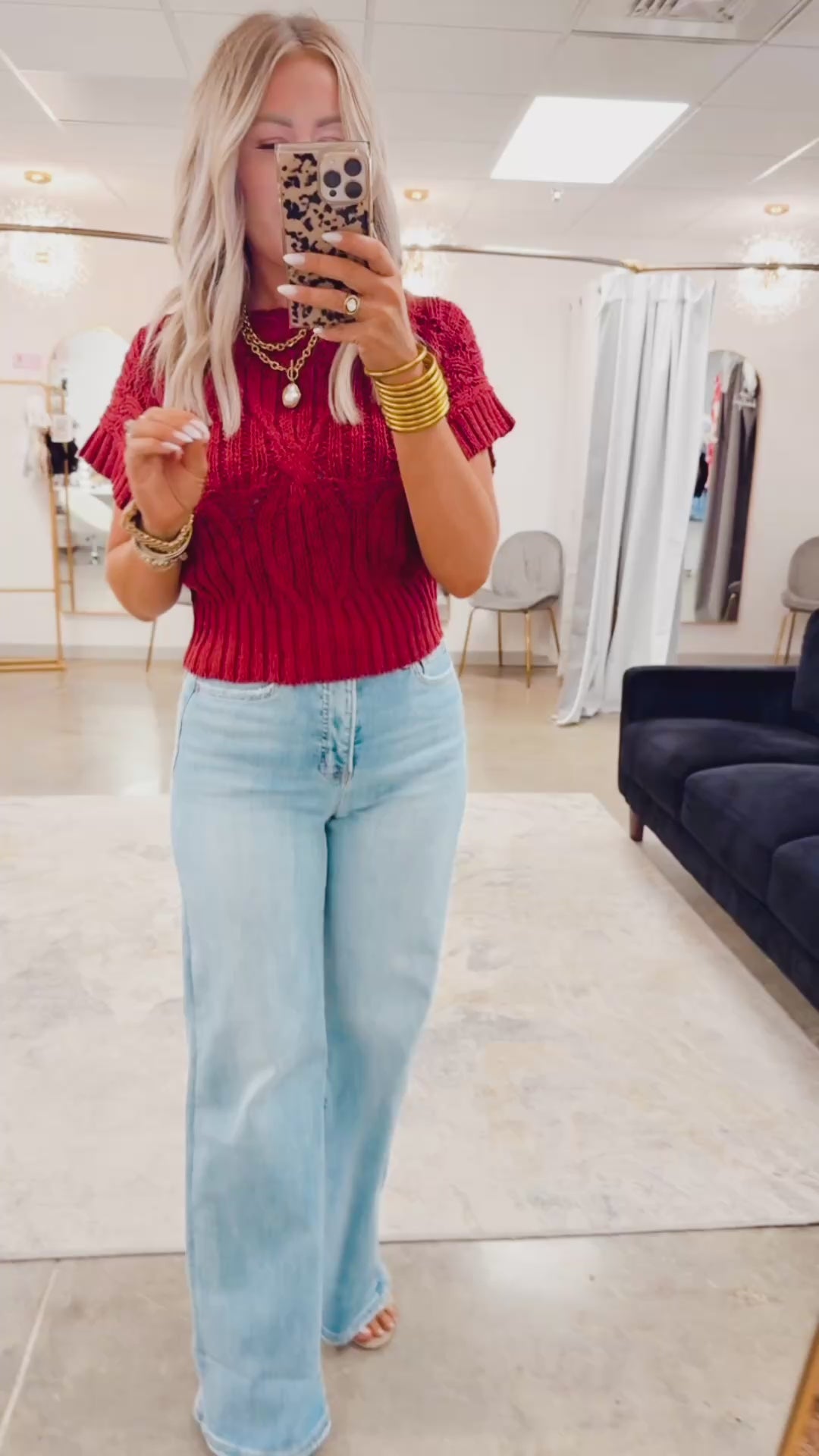 Cable Knit Sweater Top-Wine
