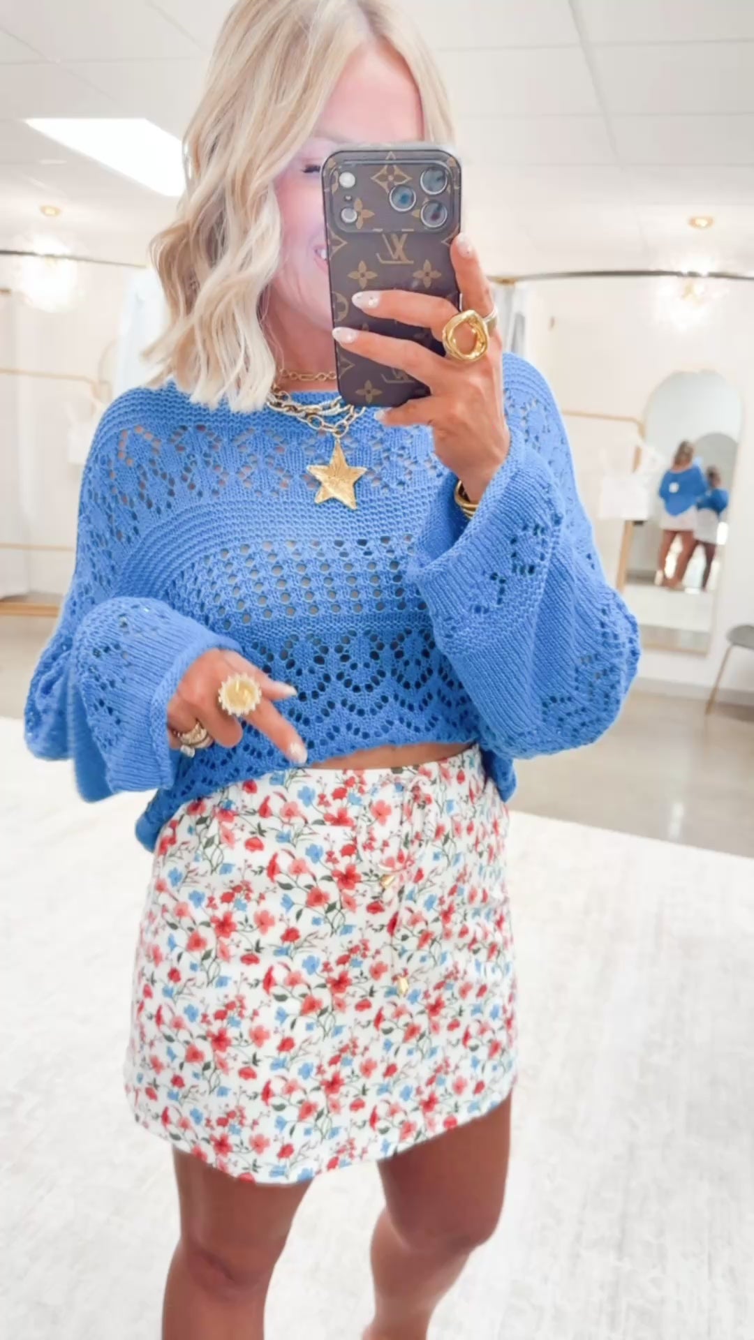 The Shoreline Escape Sweater-Blue