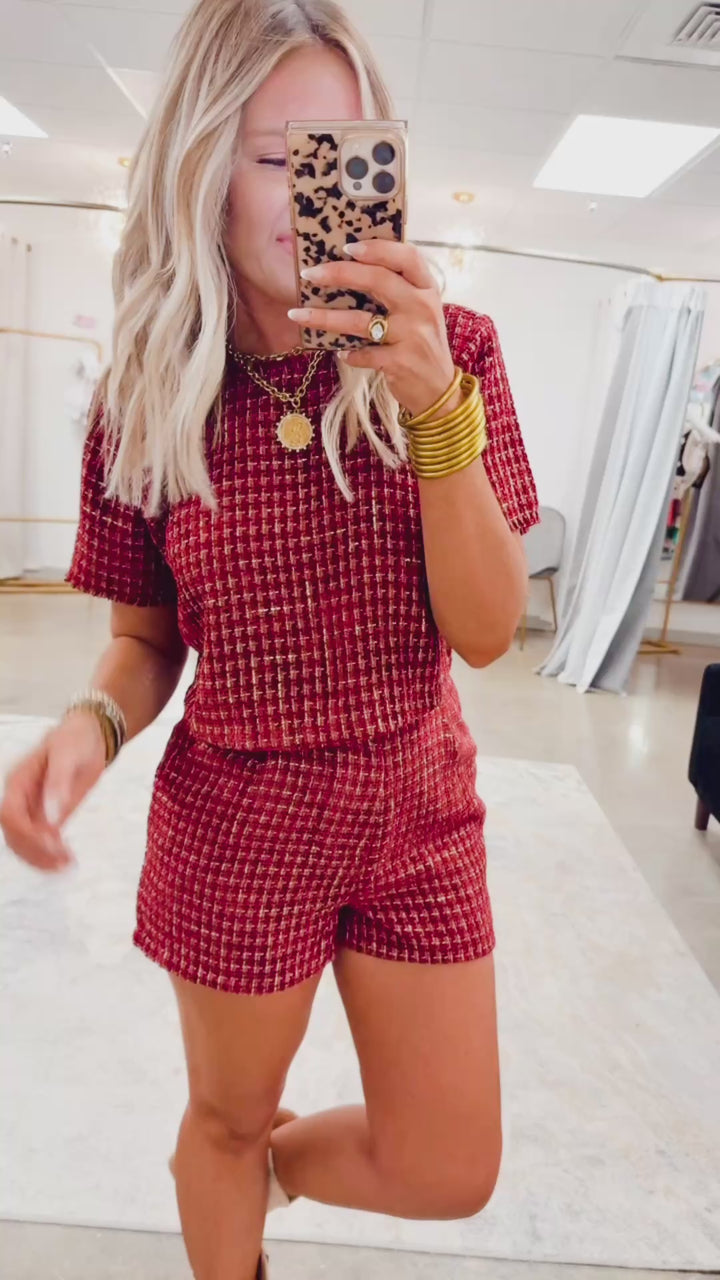 Tweed Elegance Two-Piece Set