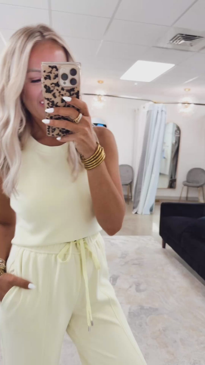 The Cloudform Tank & Pants Set-Lemon Cream