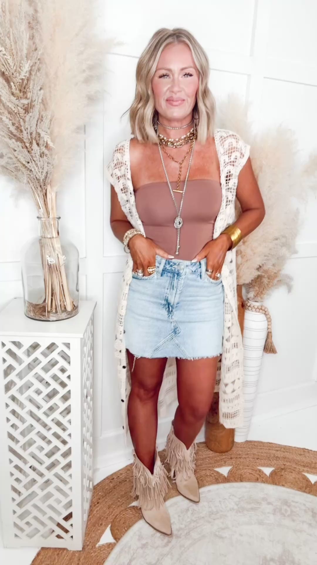The Saylor High Rise Denim Mini Skirt