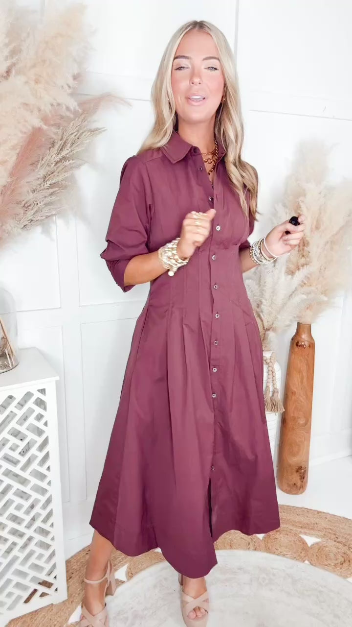 The Saint Claire Dress-Bordeaux