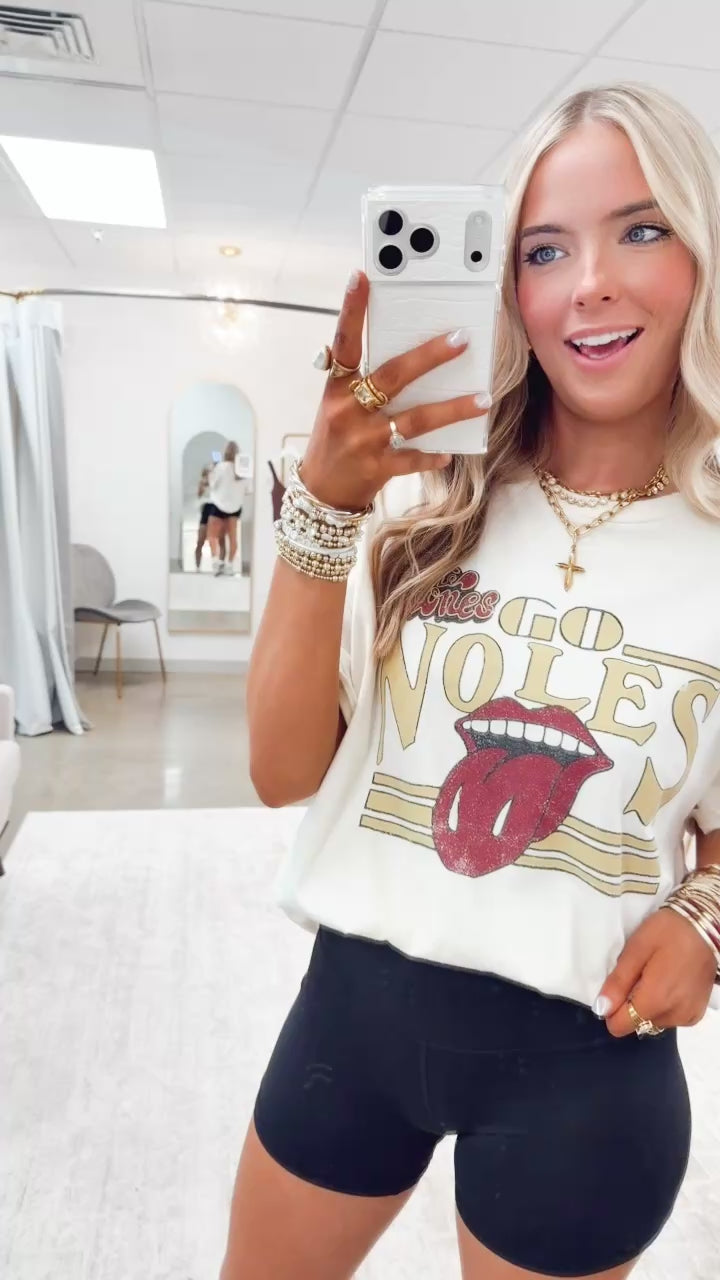 Rolling Stones Go Seminoles Thrifted Tee