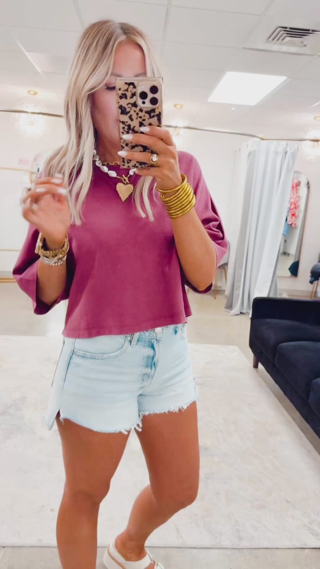 Mineral Washed Cropped Tee- Dark Cherry