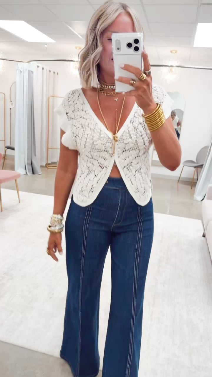 The Sunwoven Crochet Tank-Cream